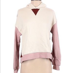 MADEWELL MWL LOUNGE SWEATSHIRT XS PINK WHITE